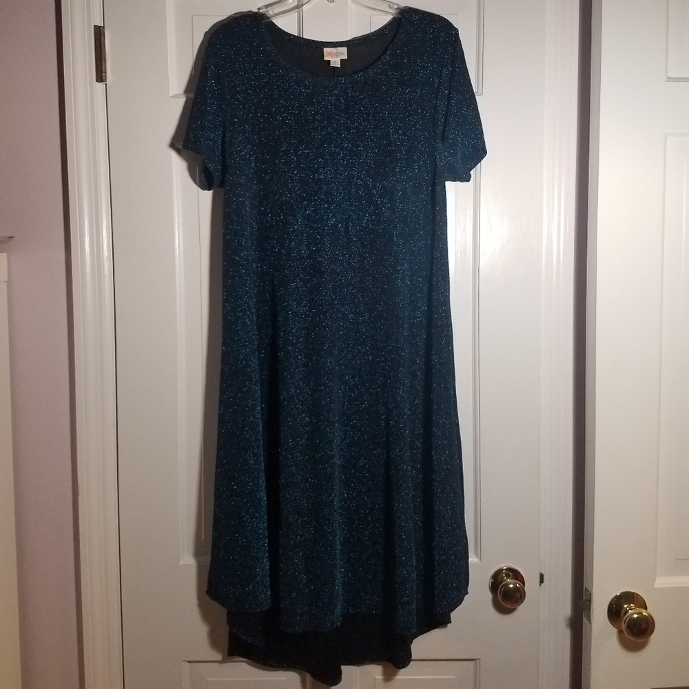 LuLaRoe Elegant Teal Carly Dress